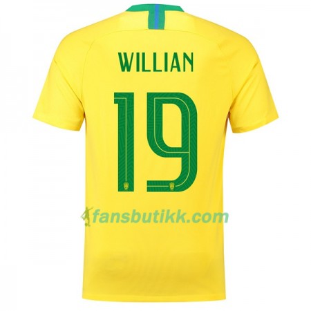 Fotball-VM 2018 Brasil drakt Willian 19 Hjemmetrøye